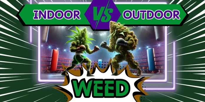 The featured image of The Weed Prof's Indoor vs Outdoor Weed article examining the differences between the two types of cannabis.
