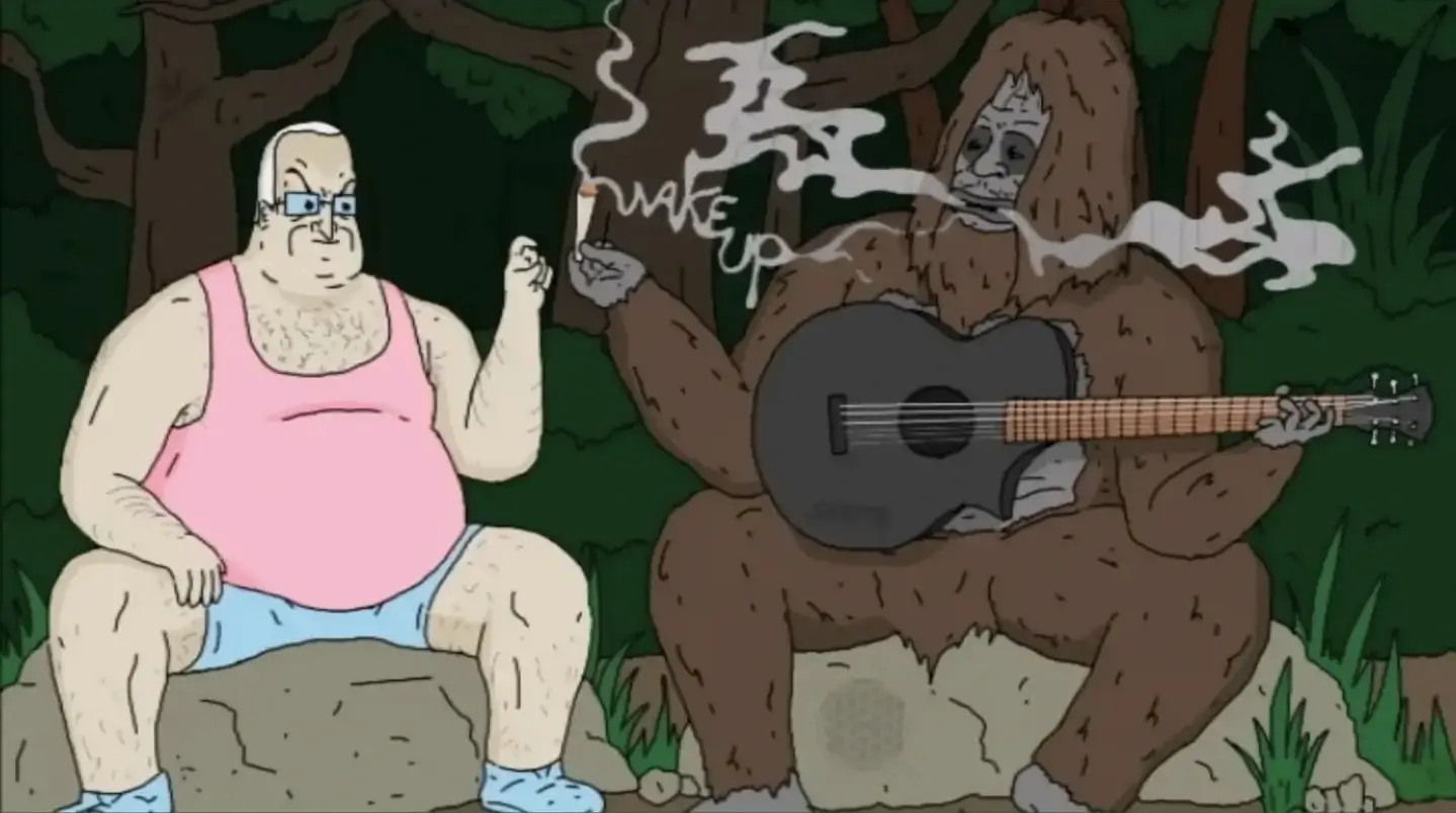 Lez and Sassy from The Big Lez Show follow to rules of smoking weed and follow "puff, puff, pass" as they share a joint in a forest.