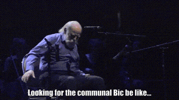A GIF of someone performing body percussion, representing the routine of looking for a lost lighter while sitting in a stoner's rotation.